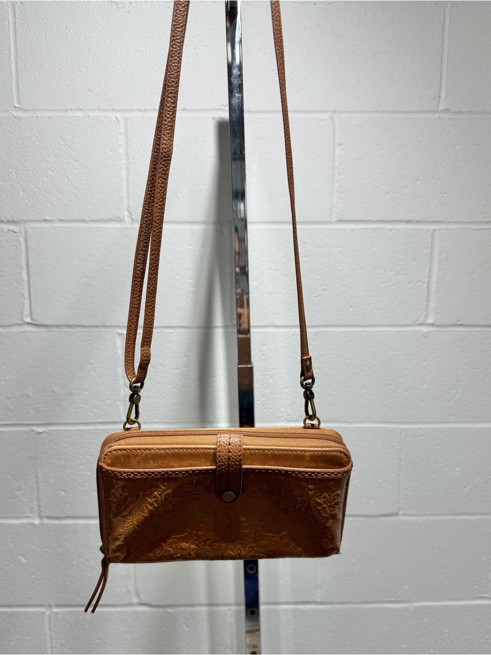 The Sak Iris Embossed Leather Wallet in Cognac Brown - Picture 5 of 7